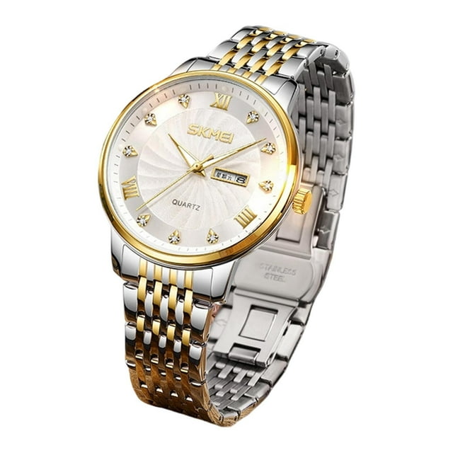 Reloj cronógrafo de negocios para hombre, resistente al agua, con fecha, de cuarzo, de acero inoxidable, moderno, para vestir, de oficina, informal, de cuarzo, de acero inoxidable