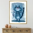 thumbnail image 2 of Standing Cat Holding A Fish In Its Claws 16 in x 32 in Framed Painting Canvas Art Print, by Designart, 2 of 5