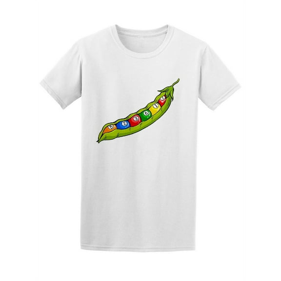 Pea Pod Billiard Balls Pop Art T-Shirt Men -Image by Shutterstock, Male Large
