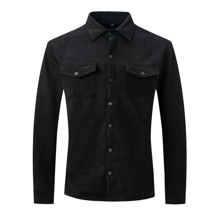 Black T Shirts for Men Mens Shirts 3/4 Sleeve Solid Color