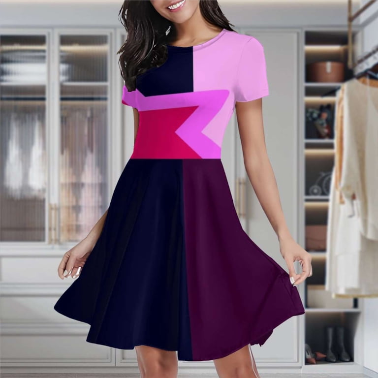 Garnet (Steven Universe) Women's Classic Swing Skater Dress Casual Work  Party Cocktail Dresses