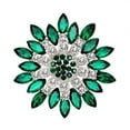 thumbnail image 2 of Anvazise 4 Pcs Women Fashion Flower Brooch Crystal Rhinestone Jewelry for Wedding Party Gift Green 4 Pcs, 2 of 13