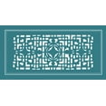 thumbnail image 2 of Vision Studio 32x19 Black Ornate Wood Framed with Double Matting Museum Art Print Titled - Shoji Screen in Teal IV, 2 of 4