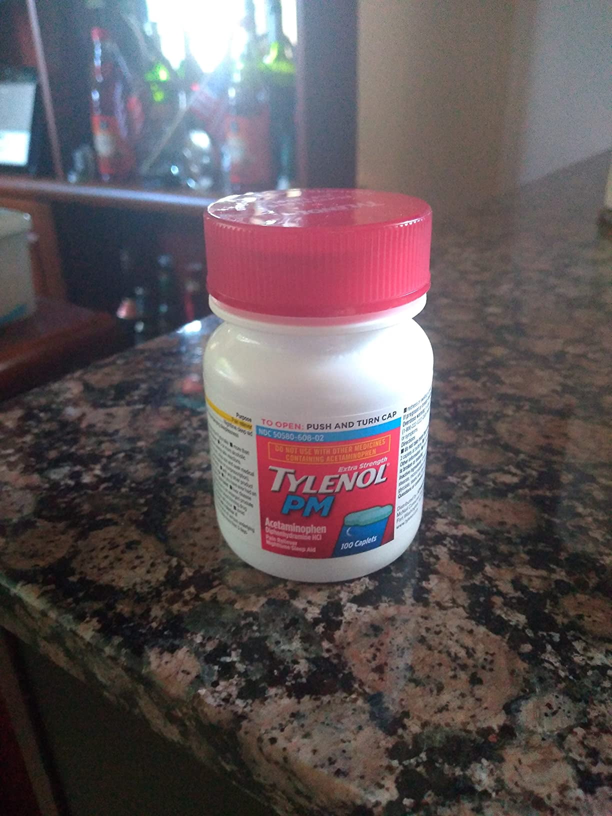 Tylenol PM Extra Strength Nighttime Pain Reliever & Sleep Aid Caplets, 500 mg Acetaminophen & 25 mg Diphenhydramine HCl, Relief for Nighttime Aches & Pains, Non-Habit Forming, 100 ct