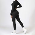 thumbnail image 3 of Women's Seamless Yoga Jumpsuit - Long Sleeve, Zipper, Tight Tracksuit, Polyester, Spring/Summer - S-L Sizes, 3 of 6