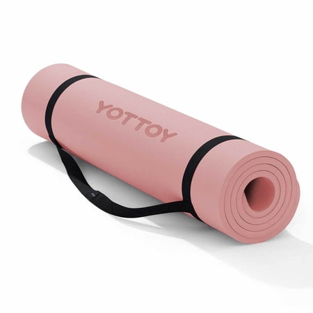 YOTTOY Yoga Mat,Extra Thick Yoga Mat (1/2inch),Professional TPE Exercise Mat,Non-Slip Workout Mat for Yoga, Pilates, Fitness, Barefoot Workouts, Home Gym Studio with Strap