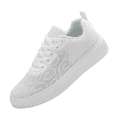thumbnail image 2 of Womens Lace Flower Embroidered Sneakers Breathable Comfort Round Toe Lace-Up Walking Tennis Shoes, 2 of 8