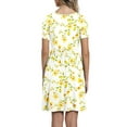 thumbnail image 3 of XXLvision Womens Wrap V Neck Short Sleeve Floral Vacation Mini Dress, 3 of 4