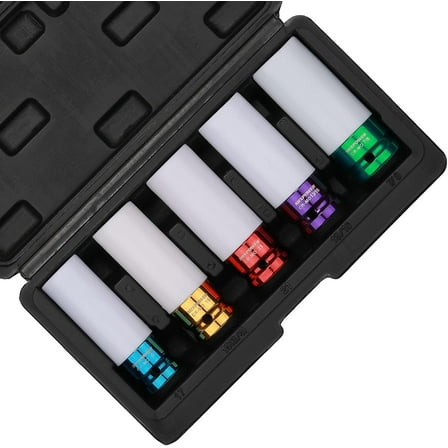 MIXPOWER 5 Pieces 1/2" Drive Wheel Protector Impact Socket Set