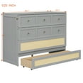 thumbnail image 2 of Harper & Bright Designs Full Murphy Bed Cabinet Bed, Full Size Murphy Bed with Storage Drawers, Wood Full Wall Bed Rattan Chest Murphy Bed Frame, Gray, 2 of 18