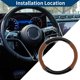 thumbnail image 3 of Cubierta de volante de cuero artificial PU Unique Bargains ABS Protector de volante de automóvil 14.96" Negro Marrón claro patrón de fibra de carbono, 3 of 6