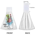 thumbnail image 4 of SKYSONIC 2 PCS Merry Christmas Tropical Flamingo Hand Towels with Hanging Loop for Bathroom and Kitchen, Hanging Band Towel - Kitchen Dish Cloth and Bathroom Hand Towels Set , 12"x17", 4 of 6
