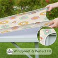 thumbnail image 6 of Sunflower Print Elastic Fit Tablecloth, Waterproof Polyester Fabric for Indoor and Outdoor Square Tables, Fits 36x36 Inch, 6 of 6