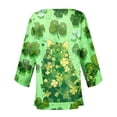 thumbnail image 6 of St.Patrick's Day T-shirt Women - Irish Lucky Clover 3/4 Sleeve Shirt, Fashion Shamrock Green Shirt, Costume for St.Patrick's Day|Style UDark GreenXL, 6 of 6