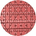thumbnail image 1 of Ahgly Company Machine Washable Indoor Round Transitional Red Area Rugs, 4' Round, 1 of 7