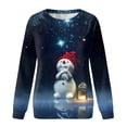 thumbnail image 4 of HNMKIU Hauts à Manches Longues pour Femmes, Chandail en Molleton Imprimé Joyeux Noël, Col Rond, Coupe Ajustée, Chandail Décontracté, Chemises d'Entraînement à Manches Longues, Blouse Ample, 4 of 4
