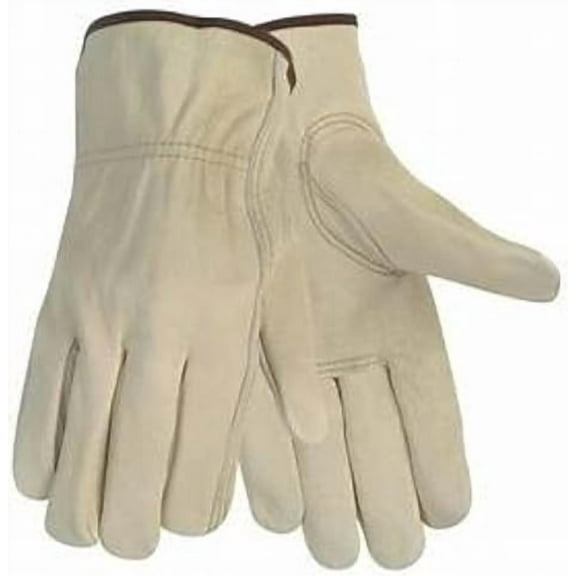 Toledano Industries 12 Pair Medium White Leather Work Gloves