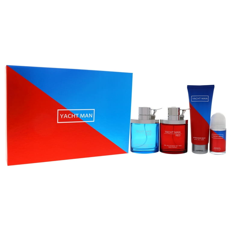 香水(男性用) 100mlX3 YACHT MAN BLUE, CHOCOLATE & RED Yacht Man blue 3.4 oz EDT Spray, Perfume for Men New in box