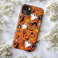 thumbnail image 5 of Halloween Cat Phone Case, Spooky Ghosts and Black Cats Pattern, Festive Orange Protective Cover for iPhone 16 15 14 13 12 11 Pro Plus Mini, 5 of 6