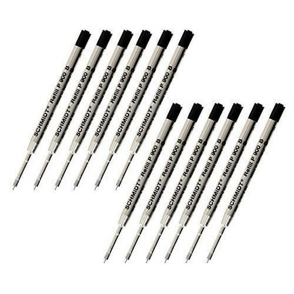 Schmidt P900 Parker Style Ballpoint Pen Refill - Black, Broad Point 1.0mm, 12 Pack (SC58141)