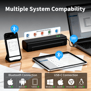 HKHKPI N80 Portable Printer, Thermal Inkless Printer Fit for Android iOS Phones & Laptops for Travel Home Car Office