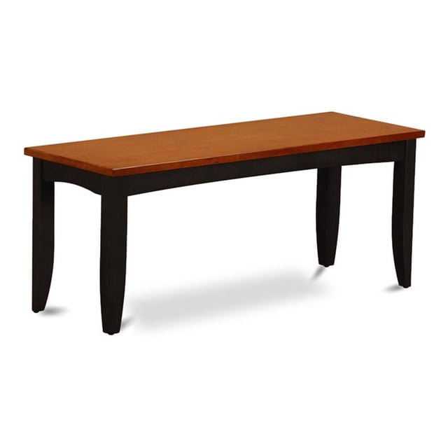 Pemberly Row Traditional 17" Wood Dining Bench in Black/Cherry