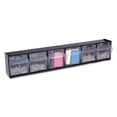 thumbnail image 3 of Tilt Bin Interlocking Multi-Bin Storage Organizer, 6 Sections, 23.63" X 3.63" X 4.5", Black/clear | Bundle of 10 Each, 3 of 7