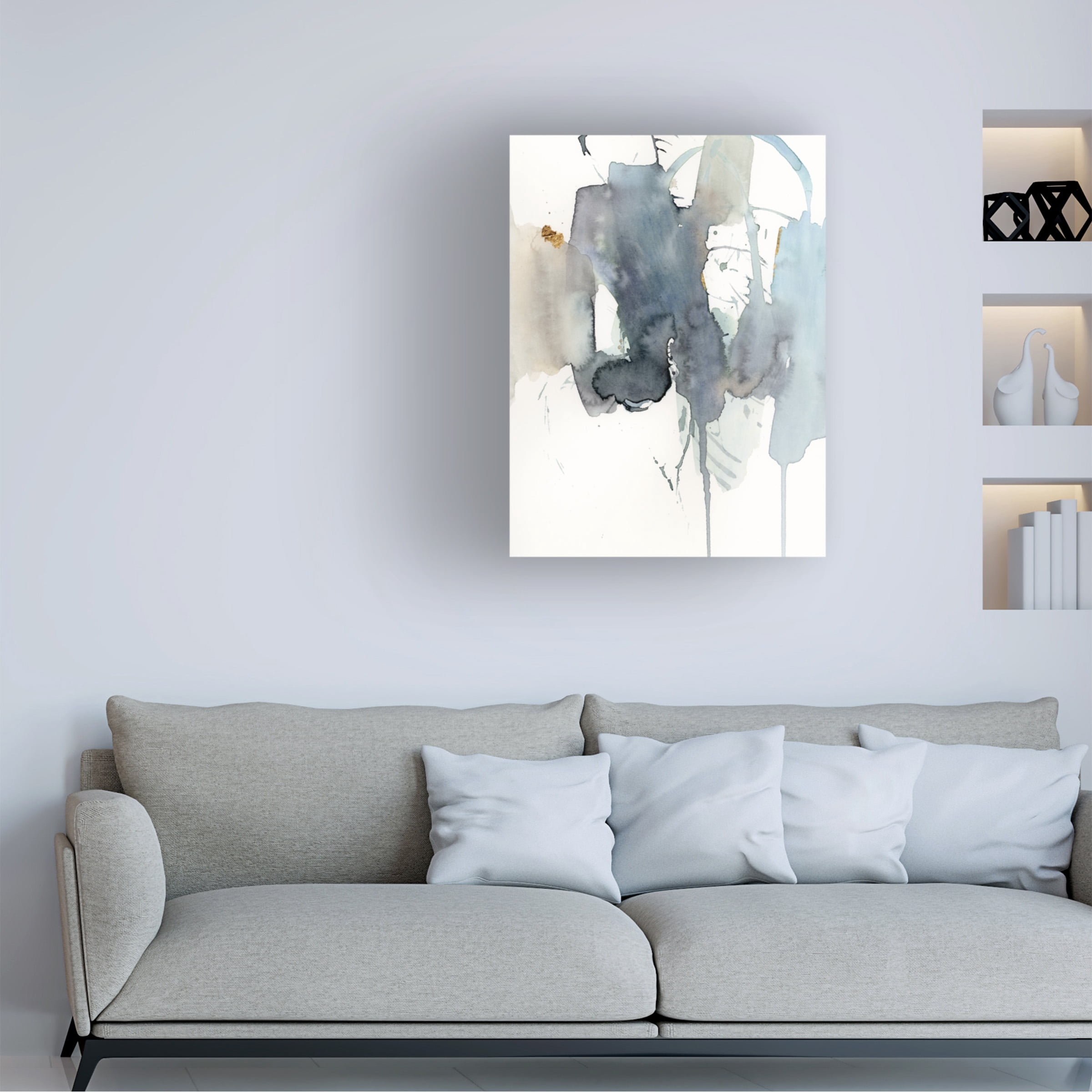 Victoria Barnes 'Indigo Splatter II' Canvas Art