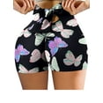 thumbnail image 2 of Yuemengxuan Women Summer Casual Shorts, Multicolor Print Lacing Sports Short Pants, 2 of 9