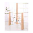 thumbnail image 6 of Beech Wood Earring Organizer Shelf, 3 Tier Brass Earring display stand for selling, Jewelry hanger holder with 42 holes for Stud Dangle earrings, 6 of 6