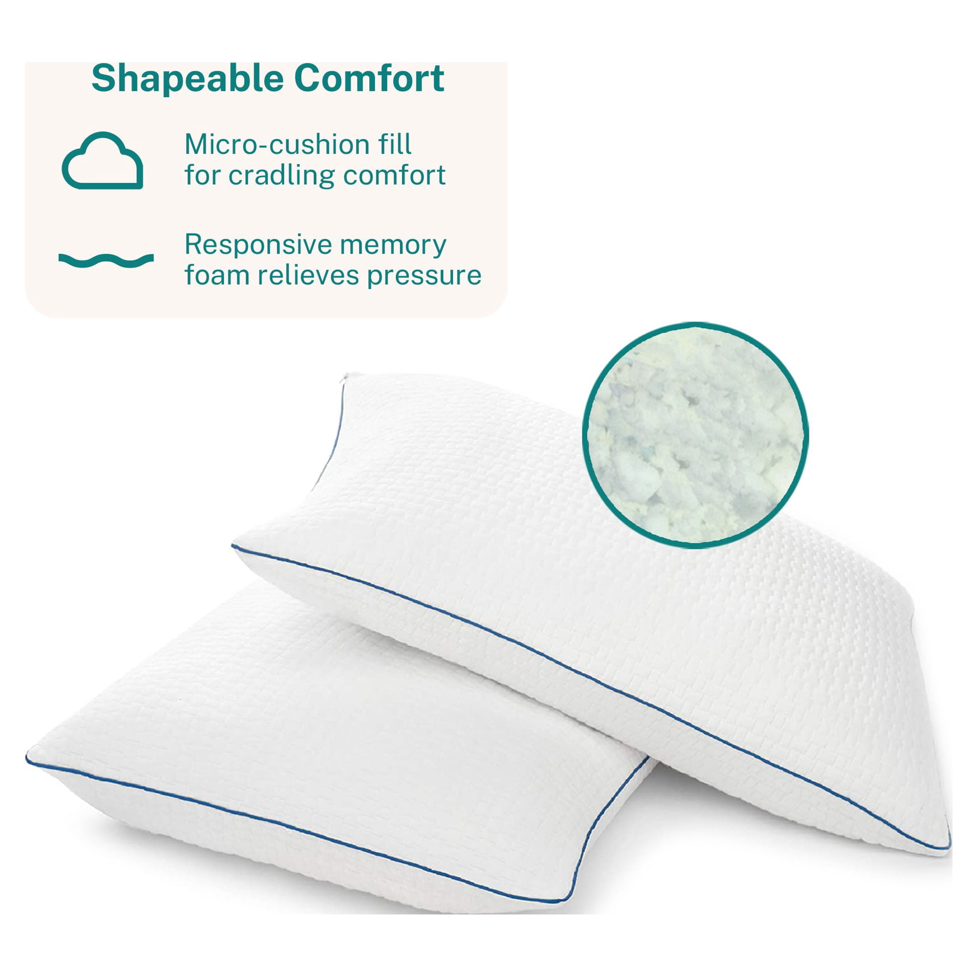 Premium Shredded Gel Memory Foam Pillows - Thumbnail 4