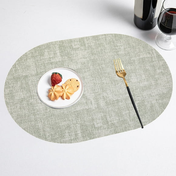 Oval Cloth Grain Leather Placemats Oil Proof Western Food Heat Insulation Mat Home Mats