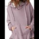 thumbnail image 3 of Sudadera con Capucha Extragrande para Mujer, Jersey con Mangas Murciélago y Cuello Redondo, Jersey con Diseño de Gofre Rosa y M, 3 of 9