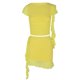 thumbnail image 3 of Vestido Falda Conjunto de 2 piezas para mujer Traje de fiesta ajustado con volantes de color sólido Kuymtek Amarillo T L para Mujer, 3 of 9