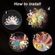 thumbnail image 3 of piezas de adornos colgantes navideños, bolas de flores iridiscentes, decoración holográfica de plástico plegable, adorno de brillo arcoíris de techo de lámina transparente para despedida de soltera,, 3 of 8