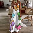 thumbnail image 4 of Cute Dinosaur Sleeveless Suspender Dress Summer Fashion Casual Long Dress, 4 of 9