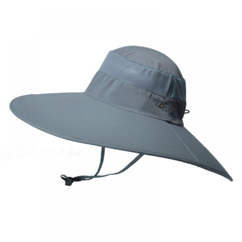6 Inches Super Wide Brim Men Fishing Sun Hats Outdoor Hiking Travel Women Bucket Cap Safari Boonie Gardening Lawn Hat 