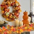 thumbnail image 5 of RBCKVXZ Fall Leaves Garland for Fall Decor - 5.8 ft Artificial Autumns Leaves Vines for Halloween Thanksgiving Decor, Home Mantel Dinner Fireplace Decoration (Red), 5 of 7