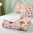 thumbnail image 4 of Erosebridal Giraffe Twin Quilt Set for Girls, Pink Forest Twin Coverlet Set, 2pcs 1 Bedspread and 1 Pillowcase, 4 of 7