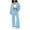 Sky Blue, variant on HUJlwoi Women 2 Piece Outfits Fashion Open Front Jacket and Wide Leg Sweatpants Set Workout Sport Sweatsuit Sets Clothes