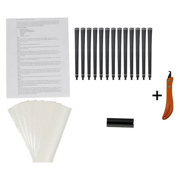 Tour Pro Soft Jumbo Black Golf Grips and Grip Kit   Utility Hook Blade (13 Grips, Grip Tape, clamp, Grip Removal Hook Blade, Instructions)