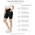 thumbnail image 4 of 2 Pack Women's High Waisted Biker Shorts With Pockets Tummy Control Active Bike Short, 4 of 5