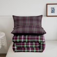 thumbnail image 4 of Manfei Vintage Plaid Queen Comforter Set,Retro Grid Comforter Sets Queen,Red Green Pink,Black Reversible,3-Piece,1 Comforter and 2 Pillowcases,3-Piece,1 Comforter and 2 Pillowcases, 4 of 6