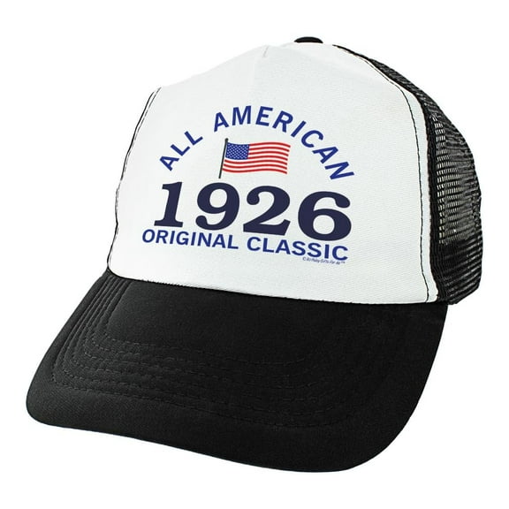 100th Birthday Gifts All American 1926 Original Classic Hat Turning 100 Birthday Party Trucker Hat Black