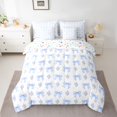 thumbnail image 2 of Feelyou Blue Bowknot Bedding Comforter Set 7pcs, Fashion Flower Floral Full Bedding Set, 2 of 8