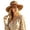 Khaki, variant on Bohemian Beach Hat With Wide Brim Fedora Sun Hat For Festivals And Outdoor Enjoyment Nine Tails Hat