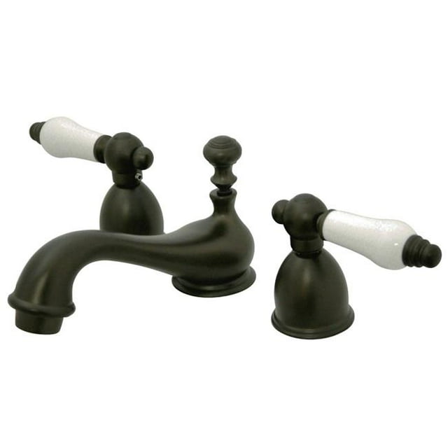 Kingston Brass CC23L5 Mini Widespread Faucet & Metal Lever Handle Oil Rubbed Bronze
