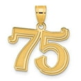 thumbnail image 7 of Diamond2Deal Mother's Day Gift 14K Yellow Gold Polished Etched Number 75 Pendant for Women, 7 of 7