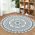 thumbnail image 3 of Haperlare Round Rug Washable Non Slip Rug Soft Cute Round Nursery Rug Soft Fluffy Bathroom Rug for Bedroom Dorm Kids Room Nursery, 4' x 4' Round Black, 3 of 7