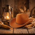 thumbnail image 6 of Halloween Classic Western Wide Brim Felt Cowboy Hat, Halloween Costume Accessory, Versatile Headwear for Western Themed Party, Role Play and Festive Gathering Light Brown, 6 of 8